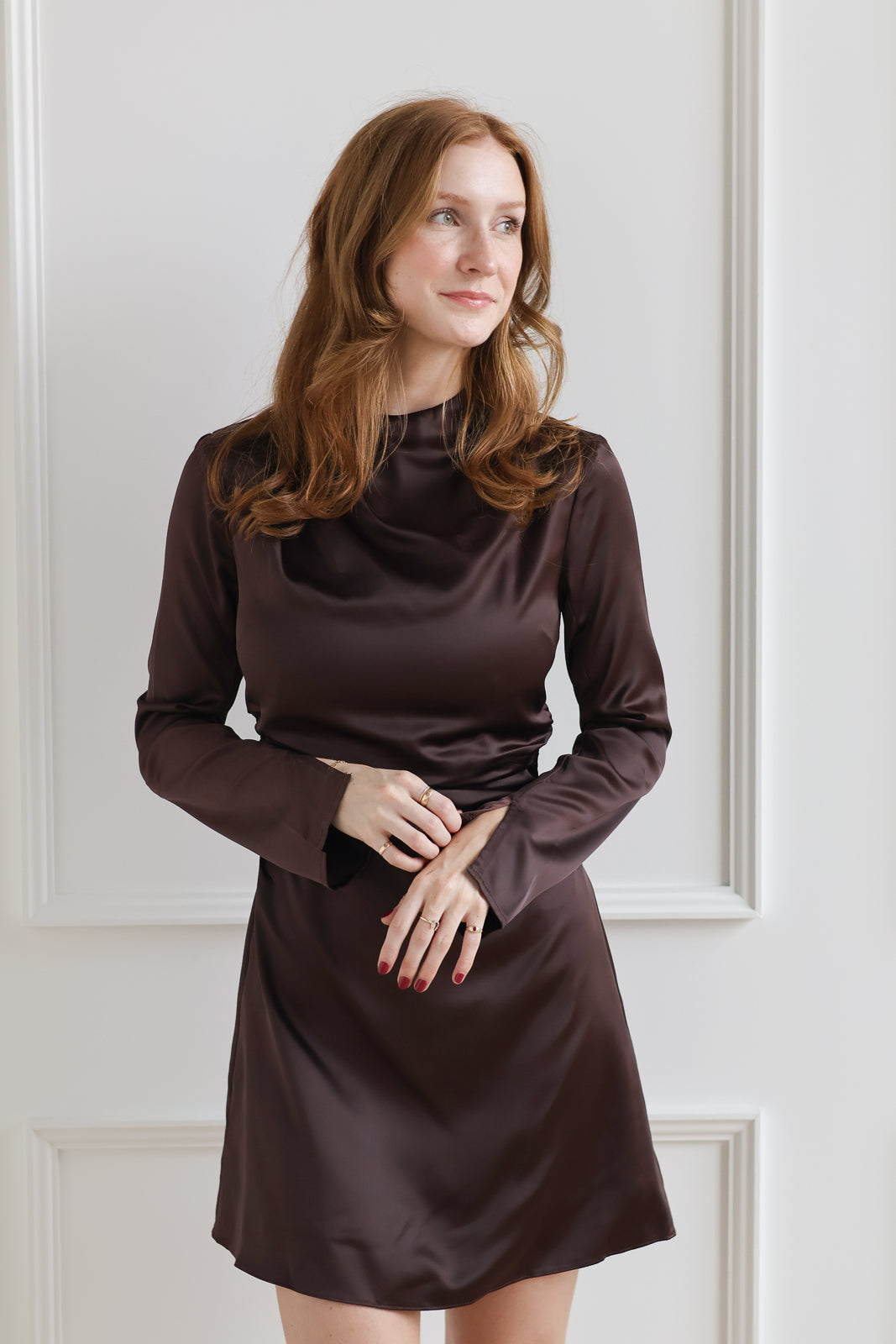 Draped Satin Mini - Oak