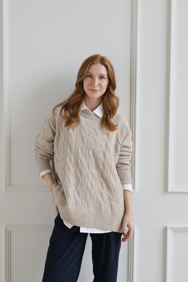 Vanilla Bean Cable Knit Sweater