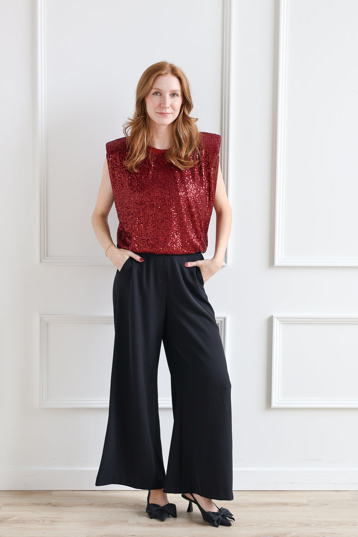 Bordeaux Sequin Tank