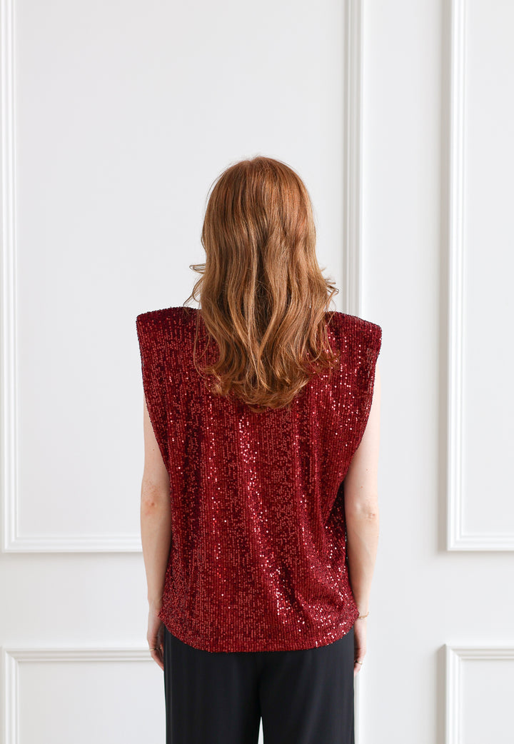 Bordeaux Sequin Tank