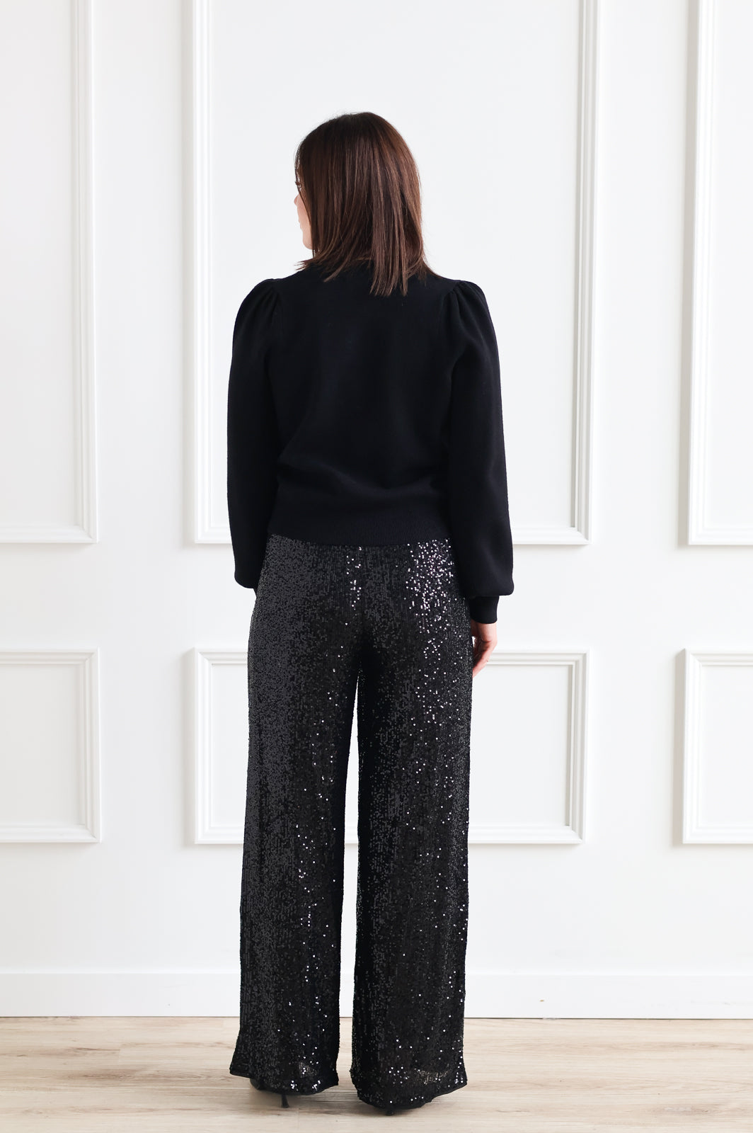 Sparkle Bow Cardigan - Black