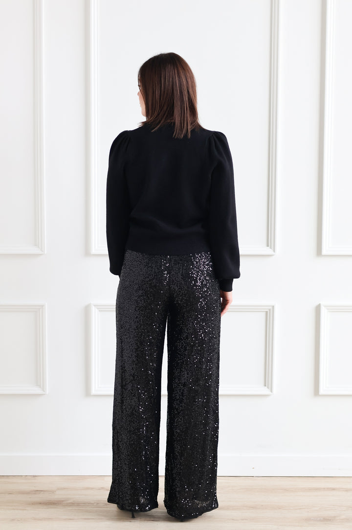 Sparkle Bow Cardigan - Black