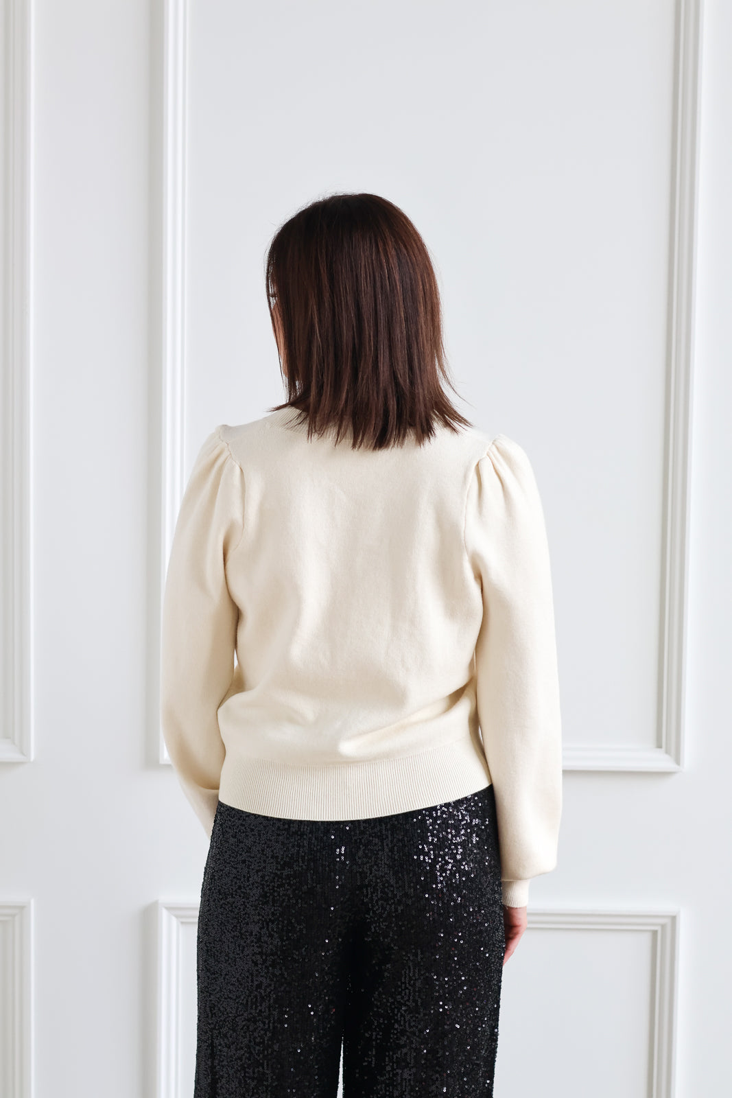 Sparkle Bow Cardigan - Ivory