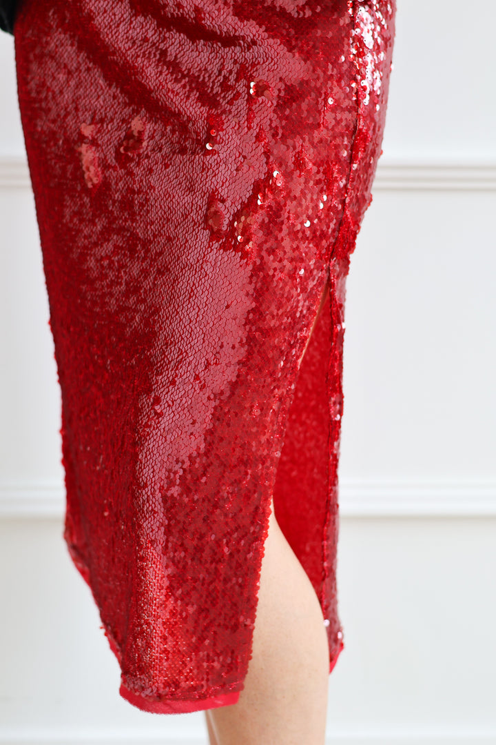 Molly Red Sequin Skirt