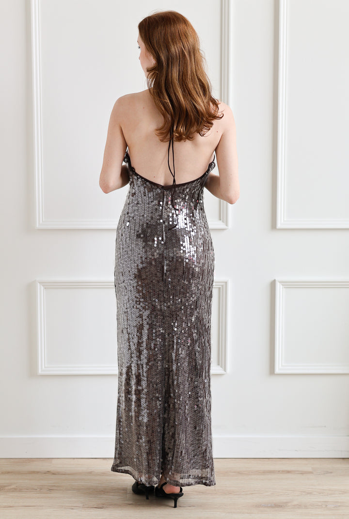Vero Moda | Zenia Sequin Halter Maxi - Torte