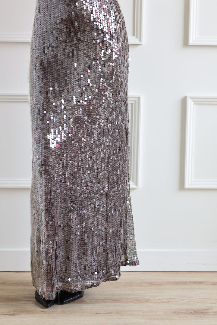 Vero Moda | Zenia Sequin Halter Maxi - Torte