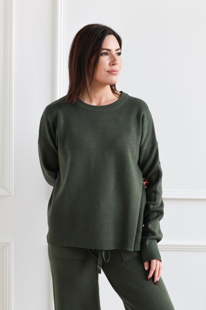 Soft Crew Knit - Hunter Green