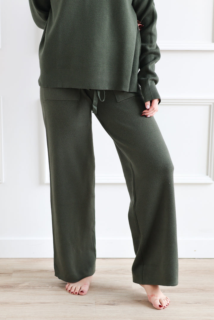 Soft Wide Leg Pant - Hunter Green
