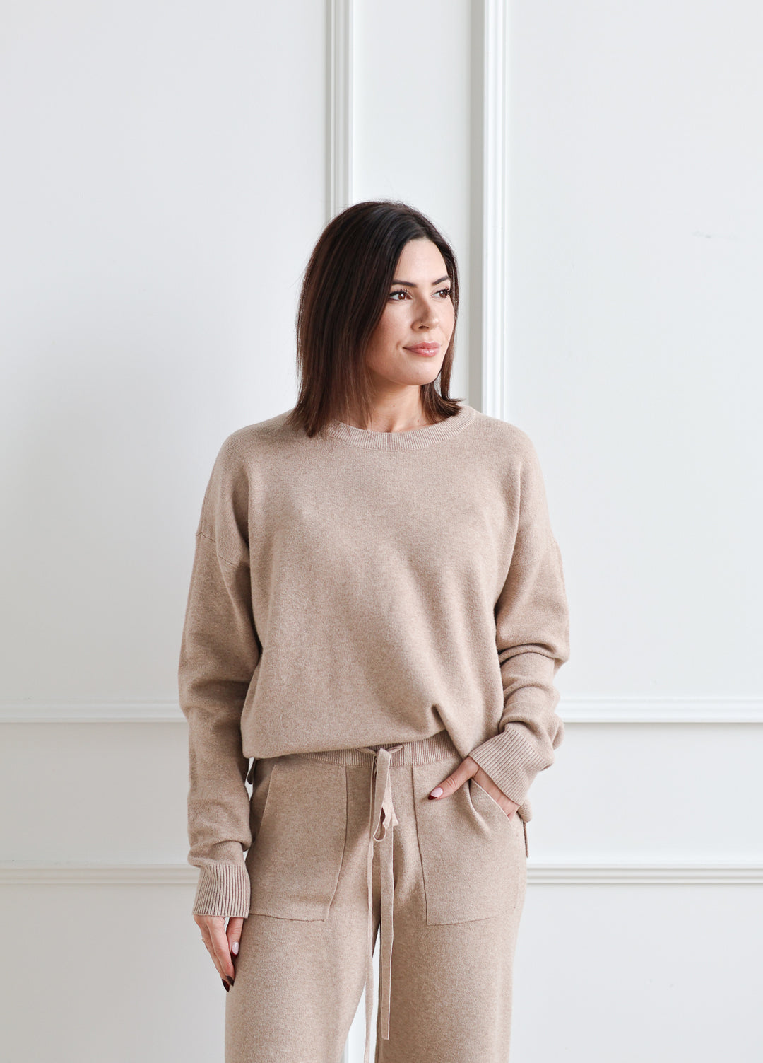 Soft Crew Knit - Warm Taupe