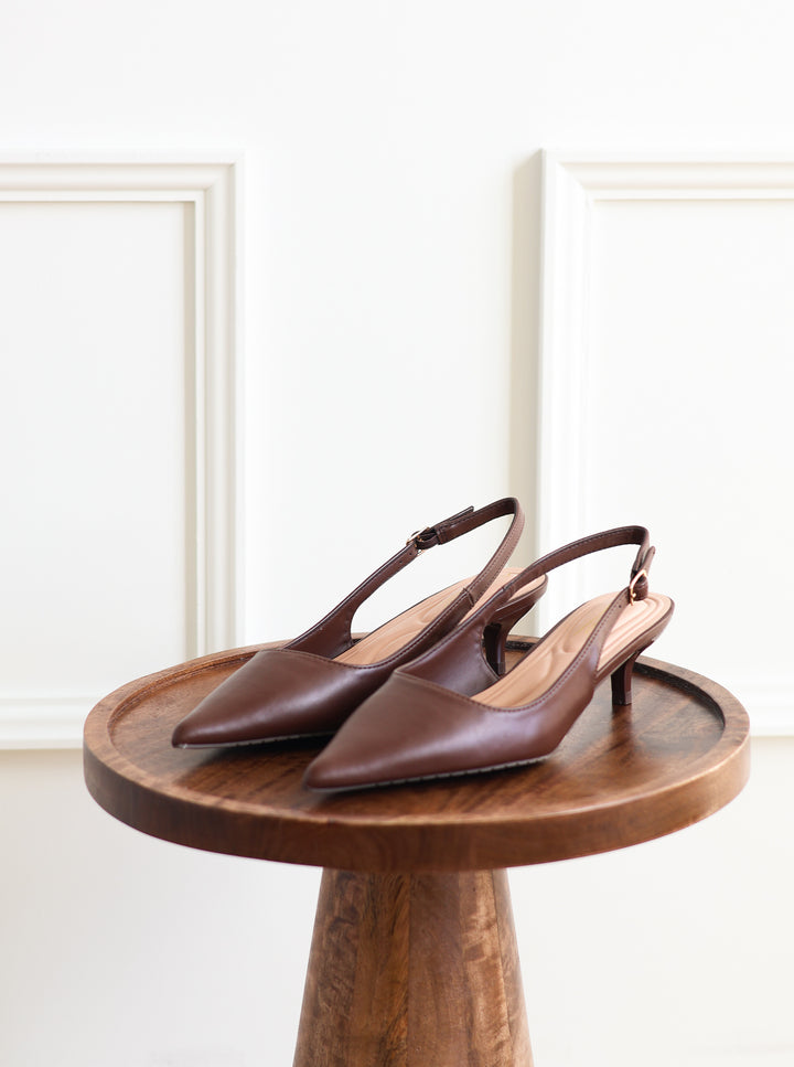 Stile Slingback Kitten Heel - Espresso