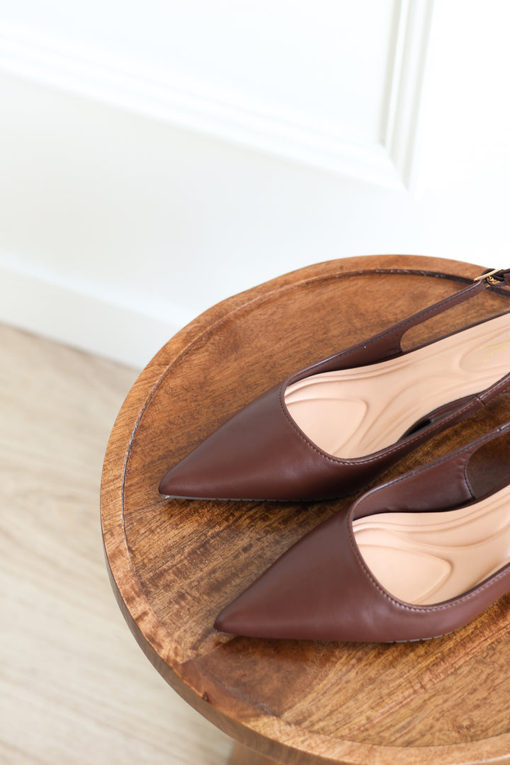 Stile Slingback Kitten Heel - Espresso