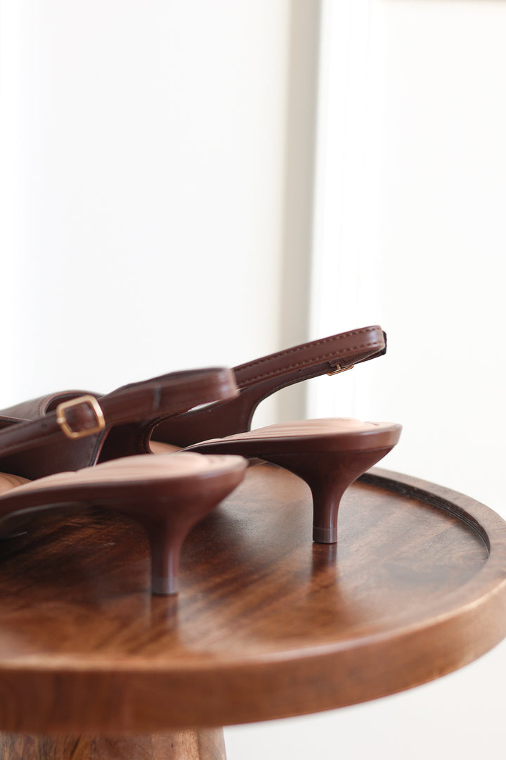 Stile Slingback Kitten Heel - Espresso