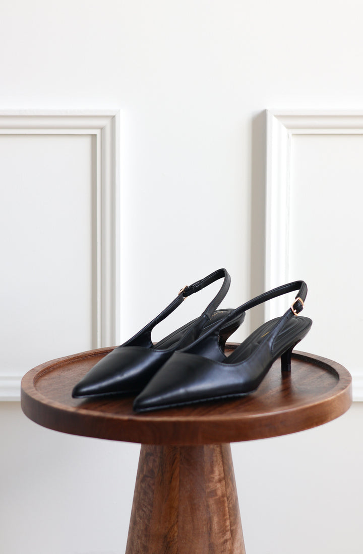 Stile Slingback Kitten Heel - Black