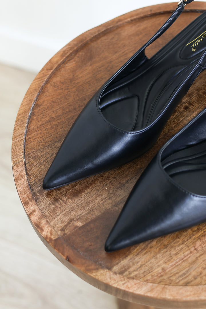 Stile Slingback Kitten Heel - Black