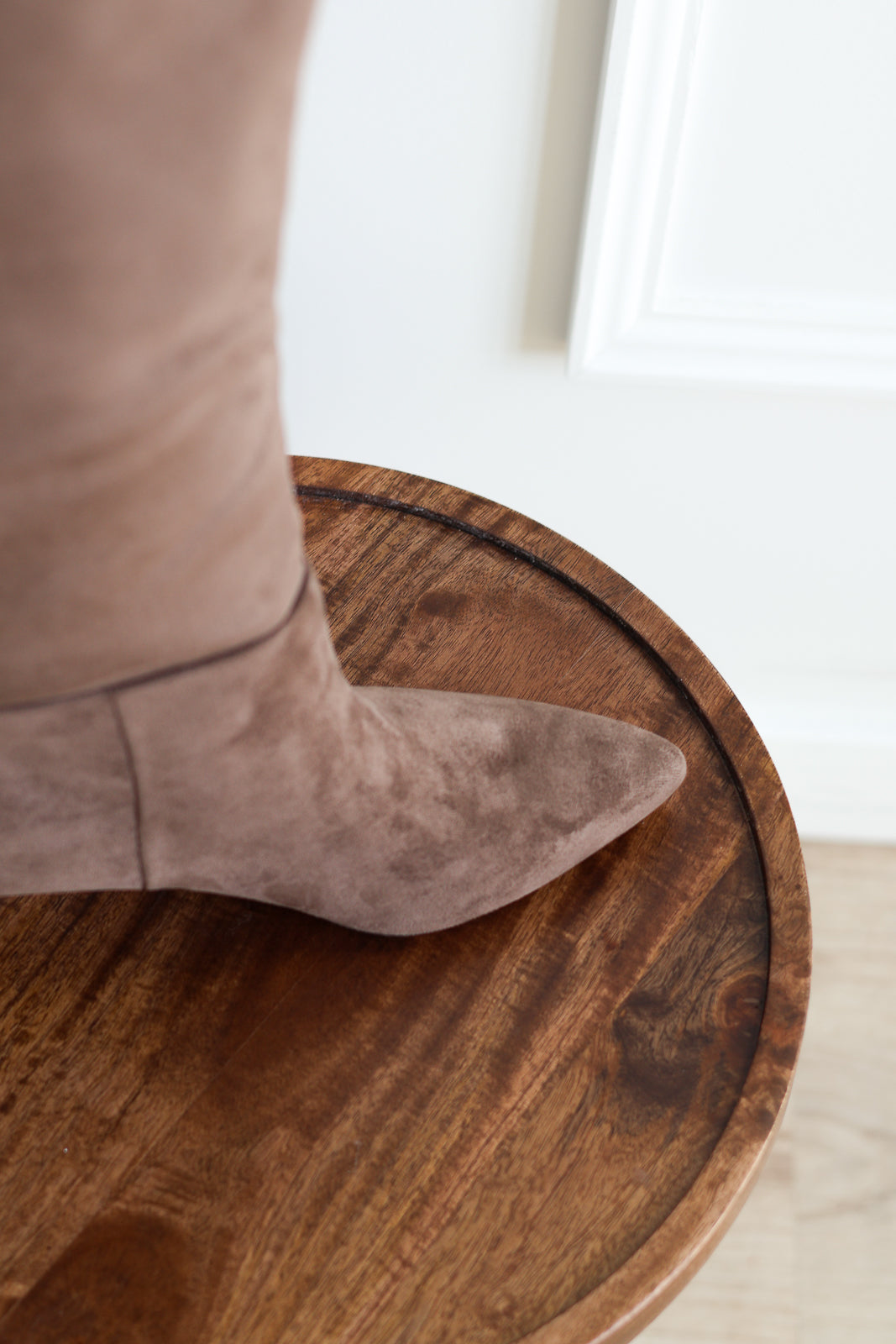 Joanna Suede Kitten Heel Boot - Taupe