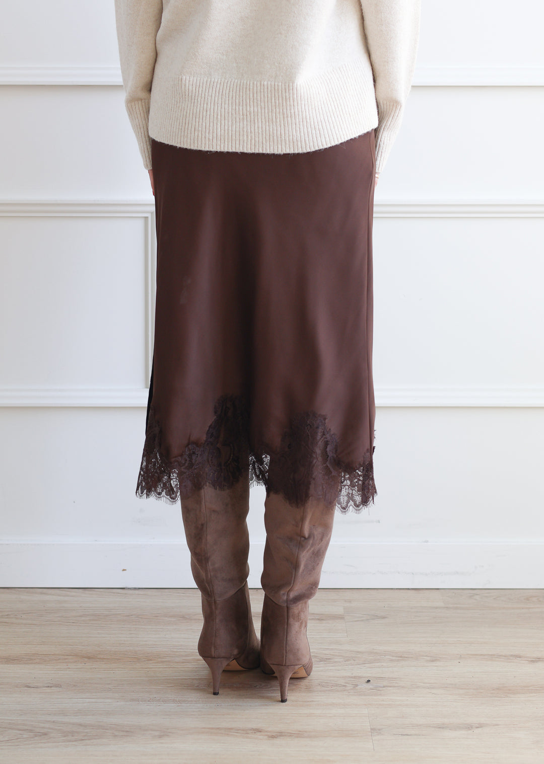 Espresso Ember Lace Slip Skirt