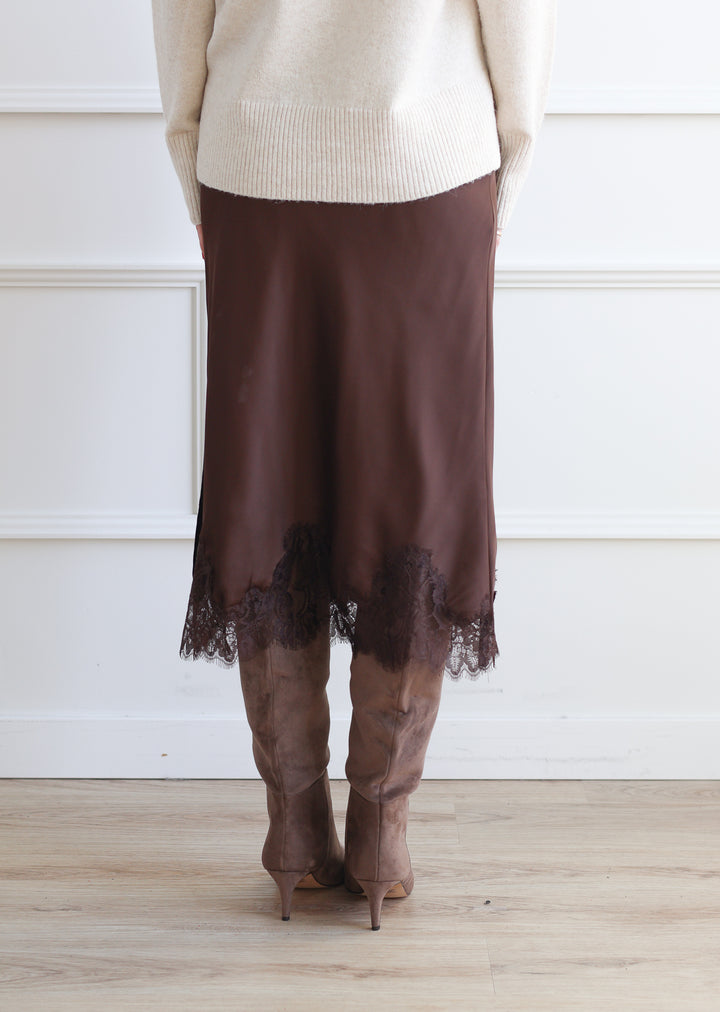 Espresso Ember Lace Slip Skirt