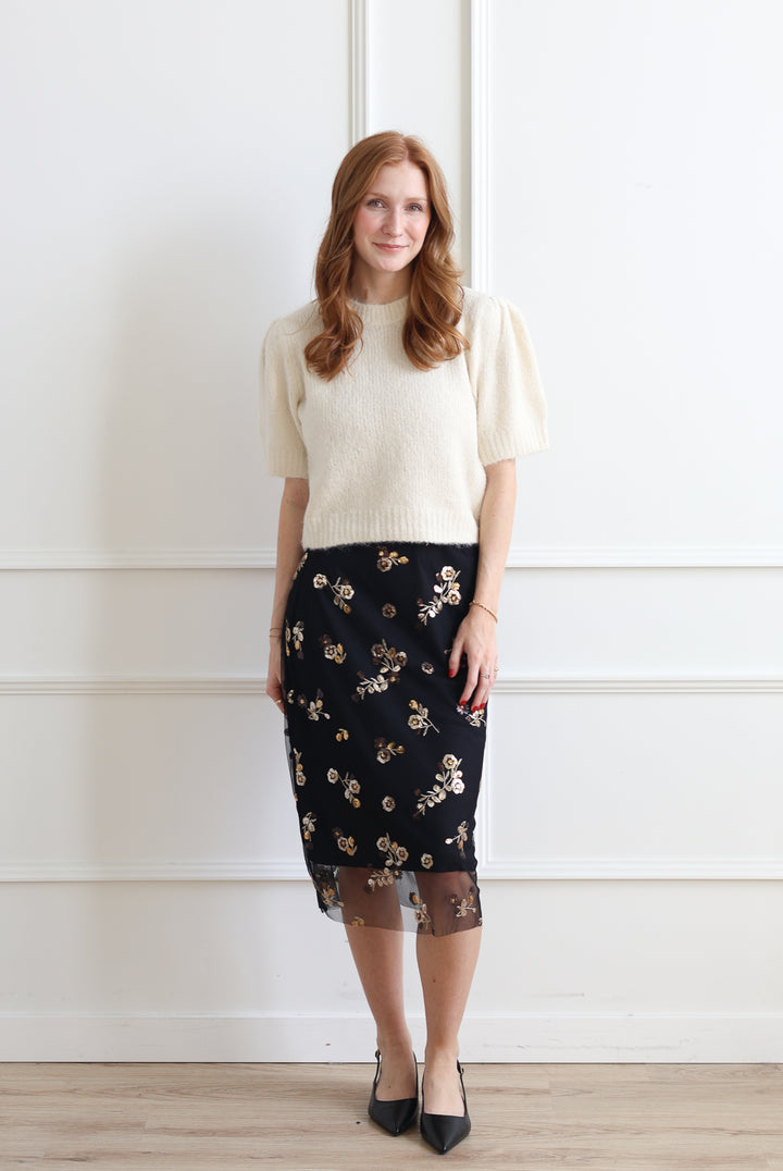 B.Young | Renaz Sequin Pencil Skirt