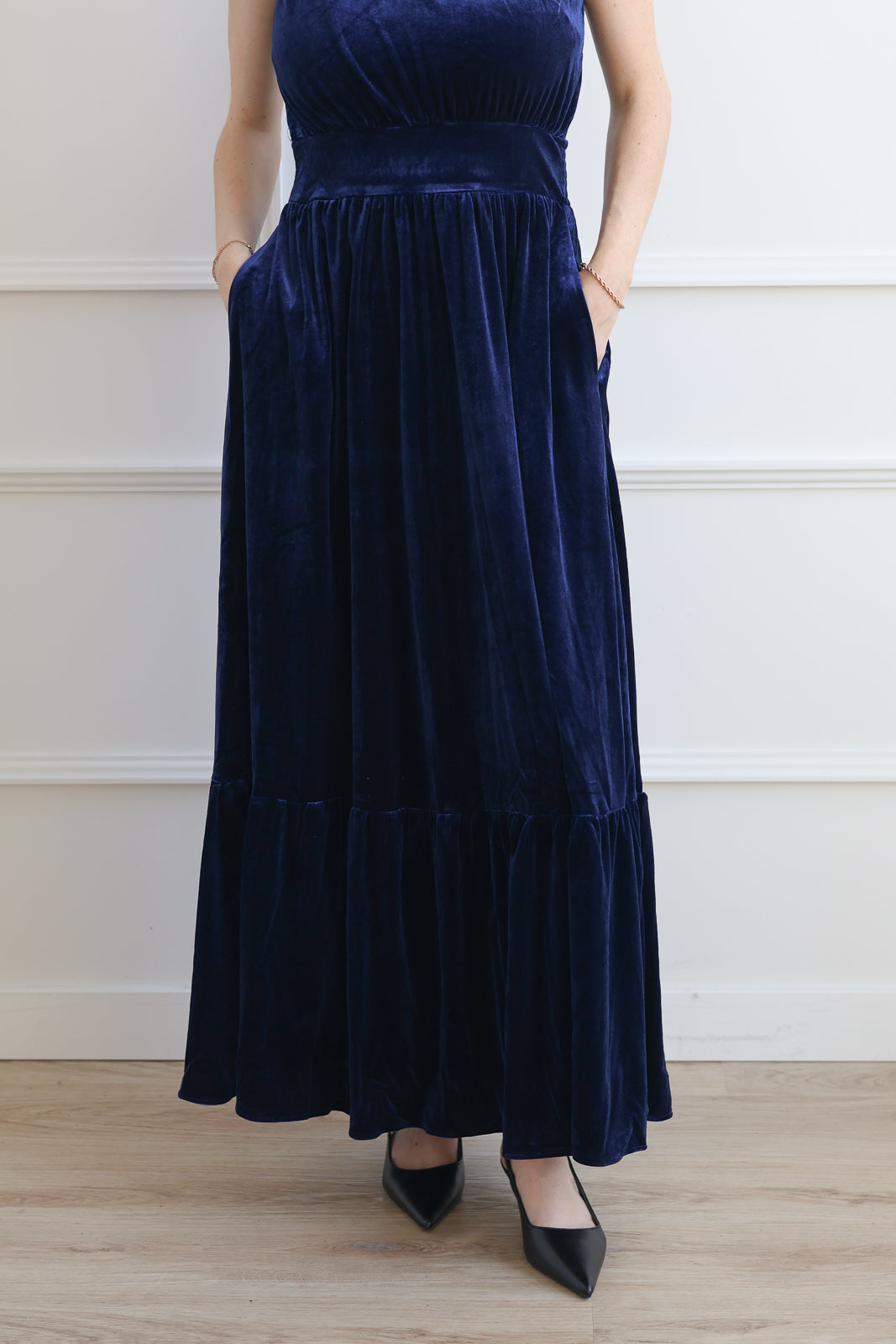 The Bevany Velvet One Shoulder Maxi