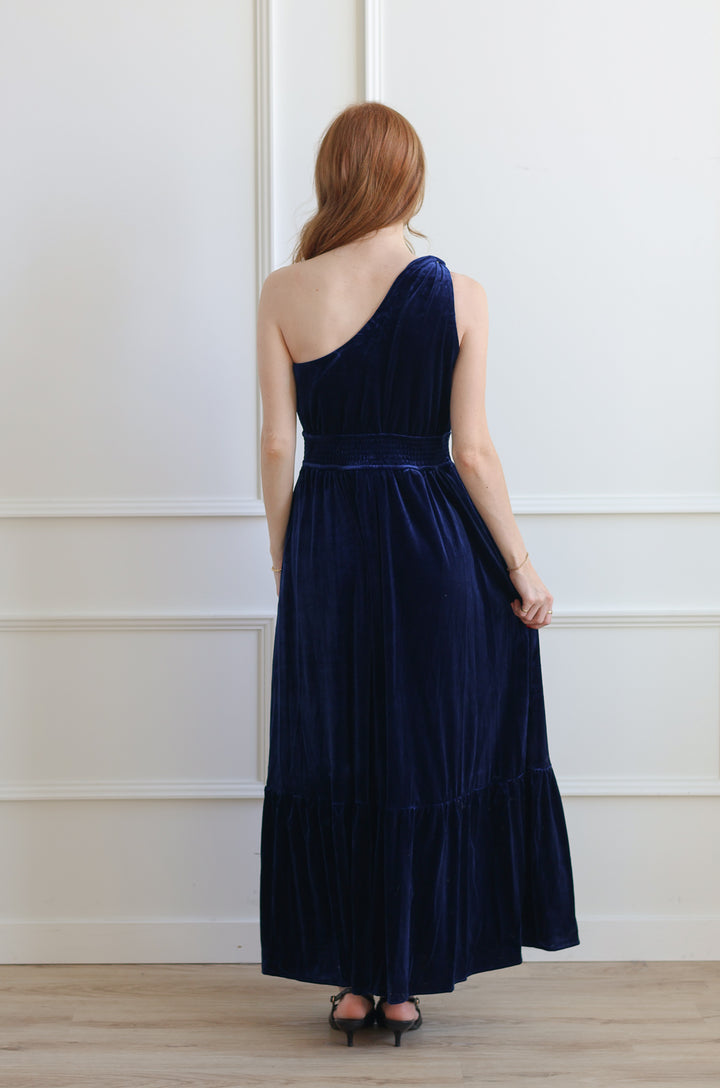 The Bevany Velvet One Shoulder Maxi