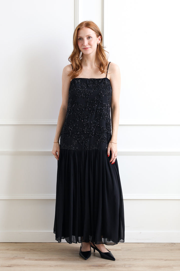 Marissa Drop Waist Sequin Midi