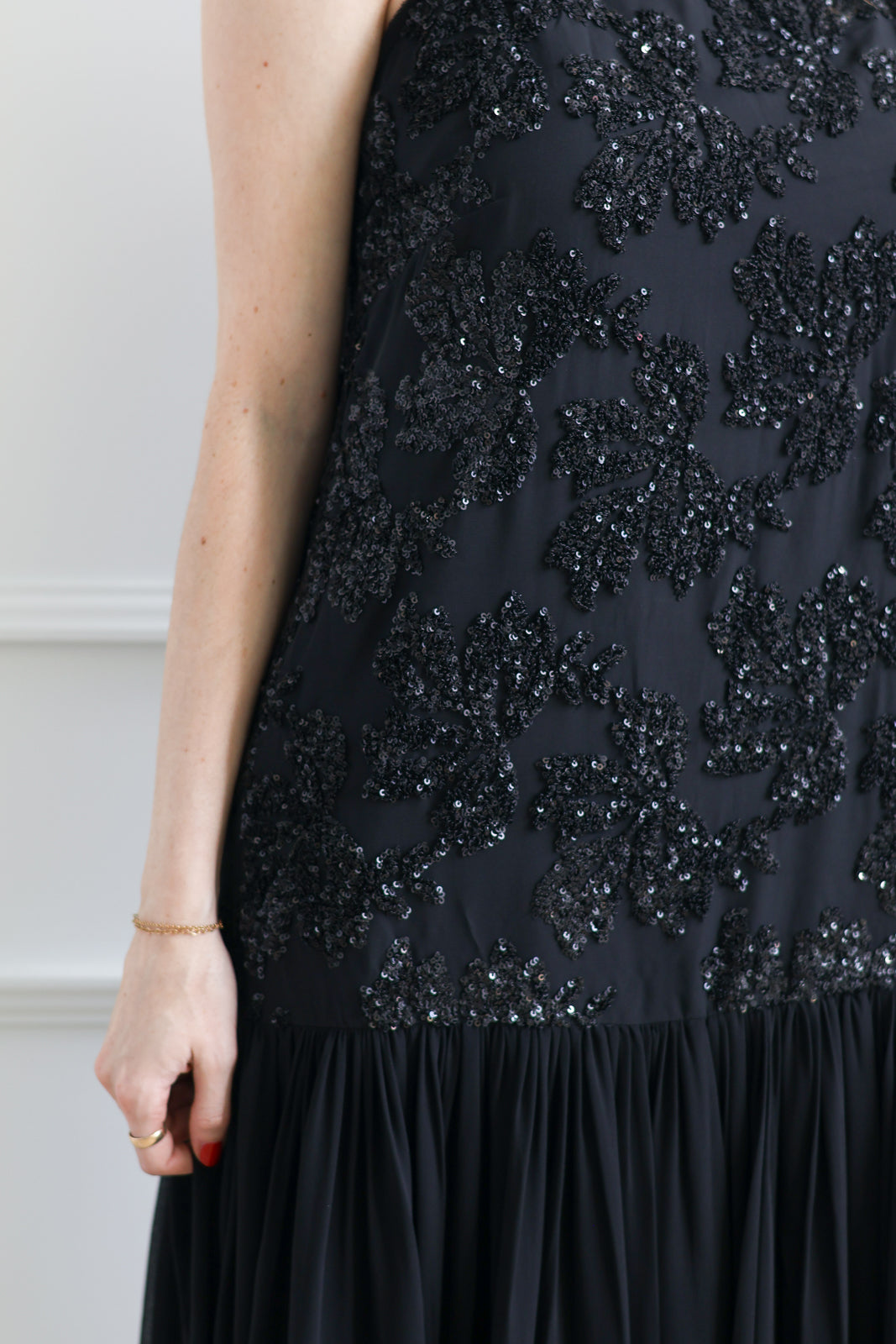 Marissa Drop Waist Sequin Midi