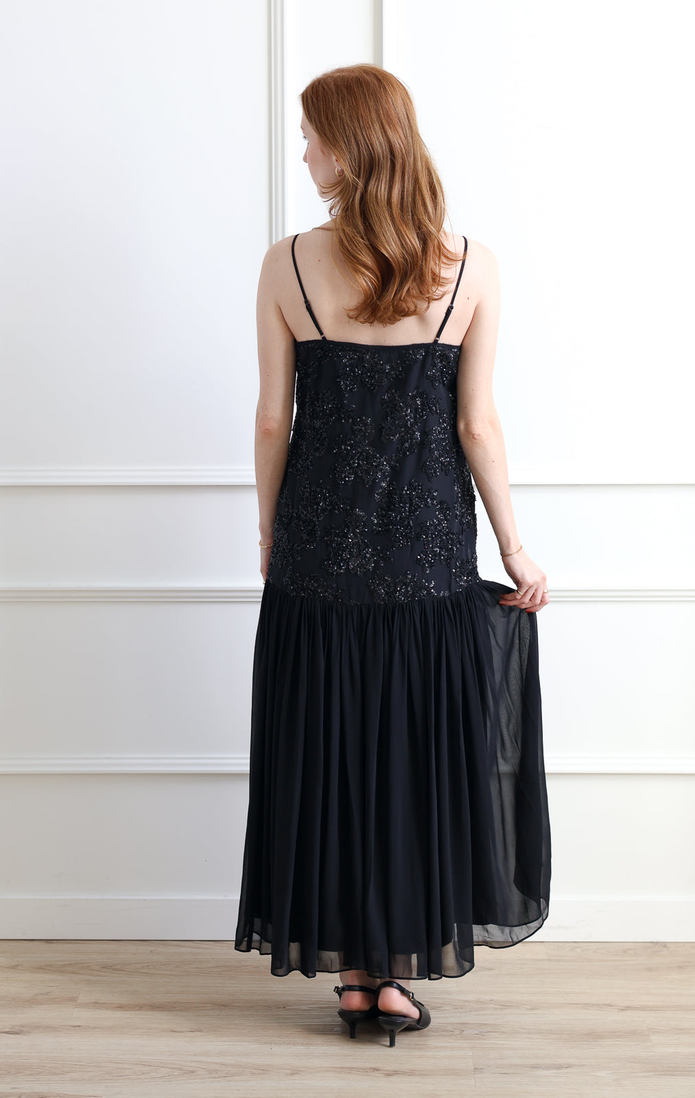 Marissa Drop Waist Sequin Midi