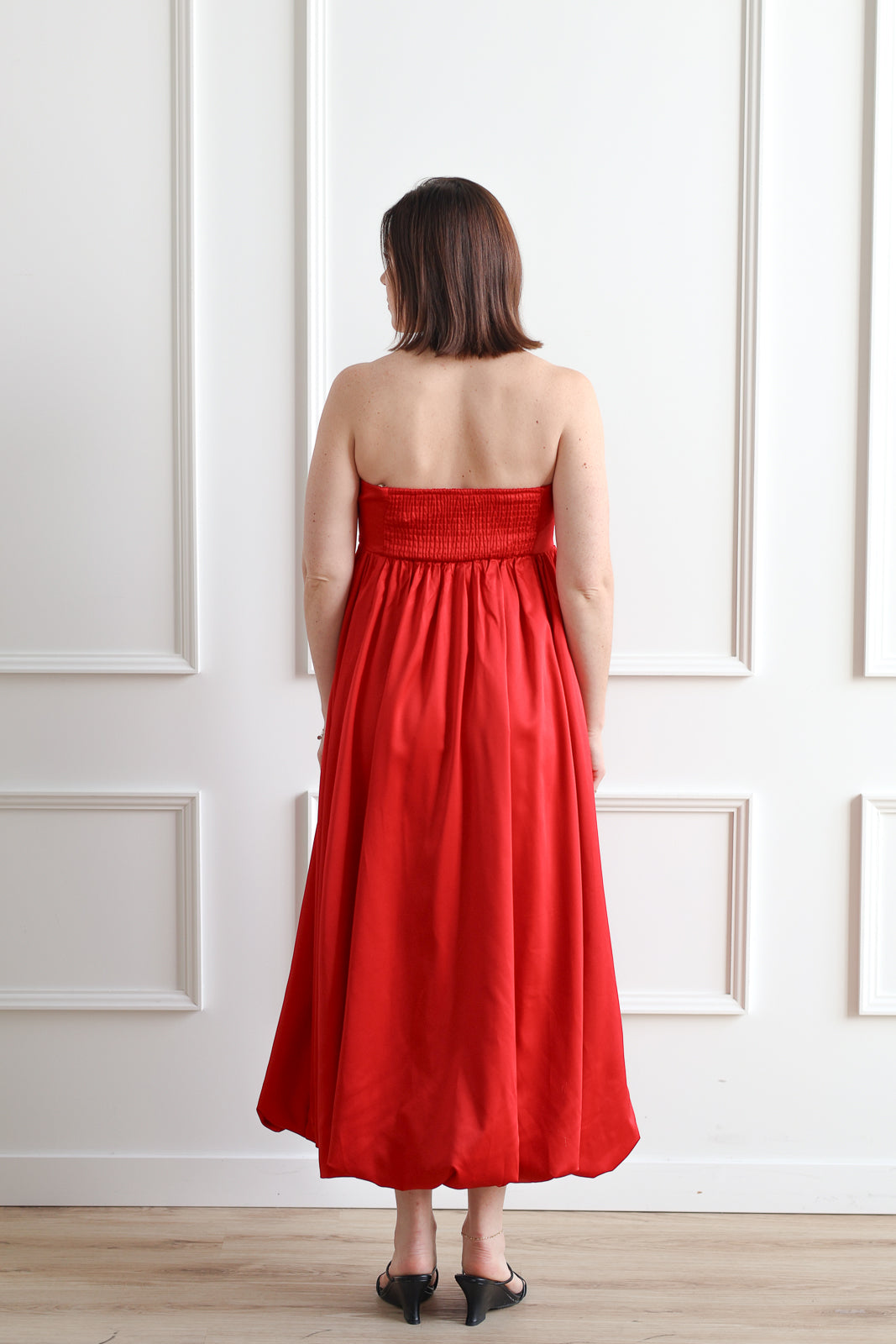 Scarlet Bow Bubble Hem Midi