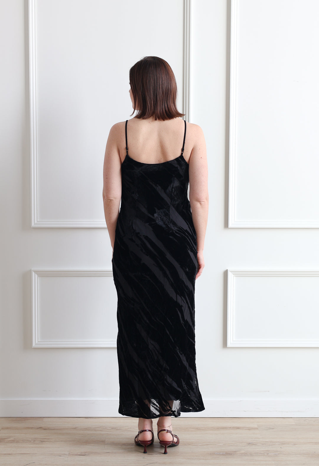 Sheer Velvet Twist Midi