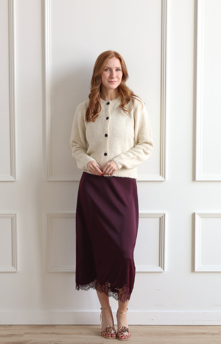 Vero Moda | Ginny Satin Skirt - Wine Tasting