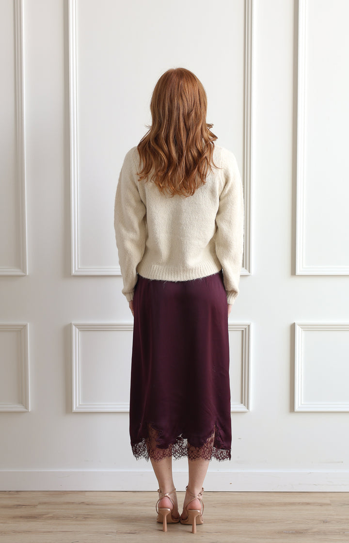 Vero Moda | Ginny Satin Skirt - Wine Tasting