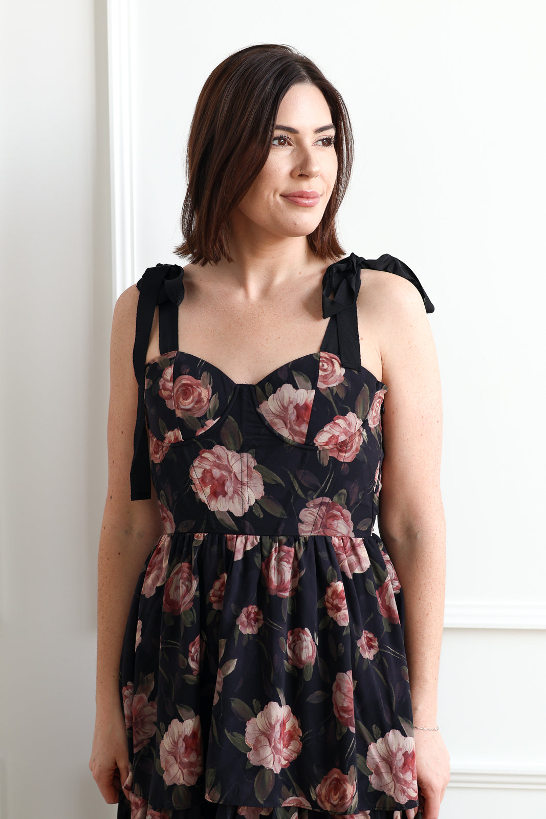 Midnight Rose Tiered Midi