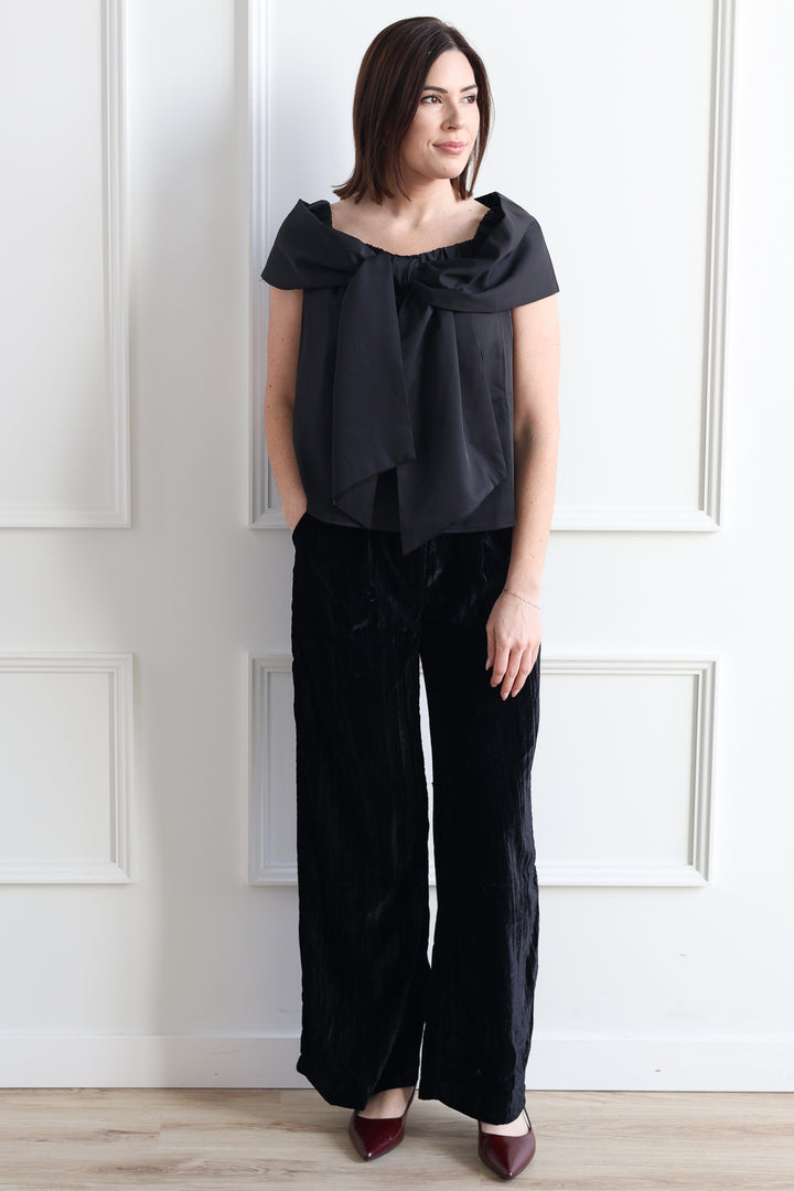 Ribbon OTS Blouse - Black