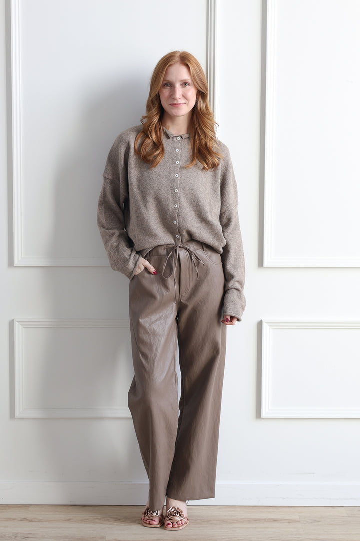 Piper Button Cardigan - Mocha
