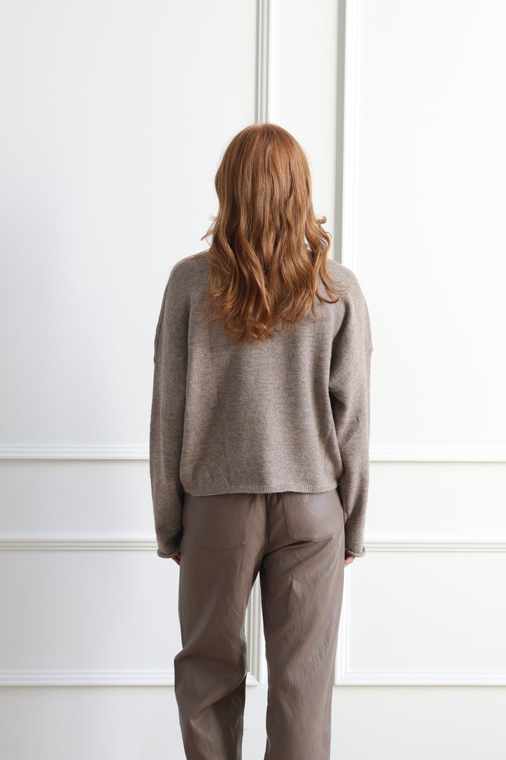 Piper Button Cardigan - Mocha