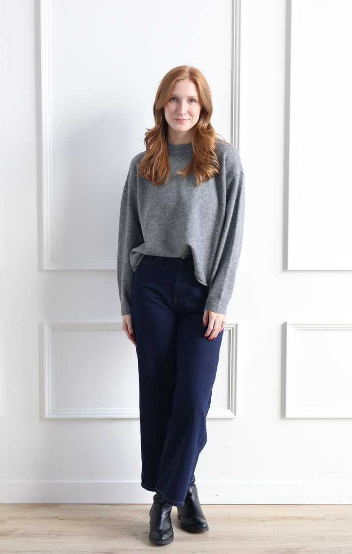 Vero Moda | Boom Rolled Hem Knit - Heather Grey