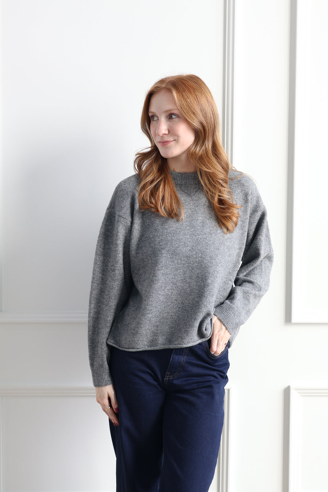 Vero Moda | Boom Rolled Hem Knit - Heather Grey