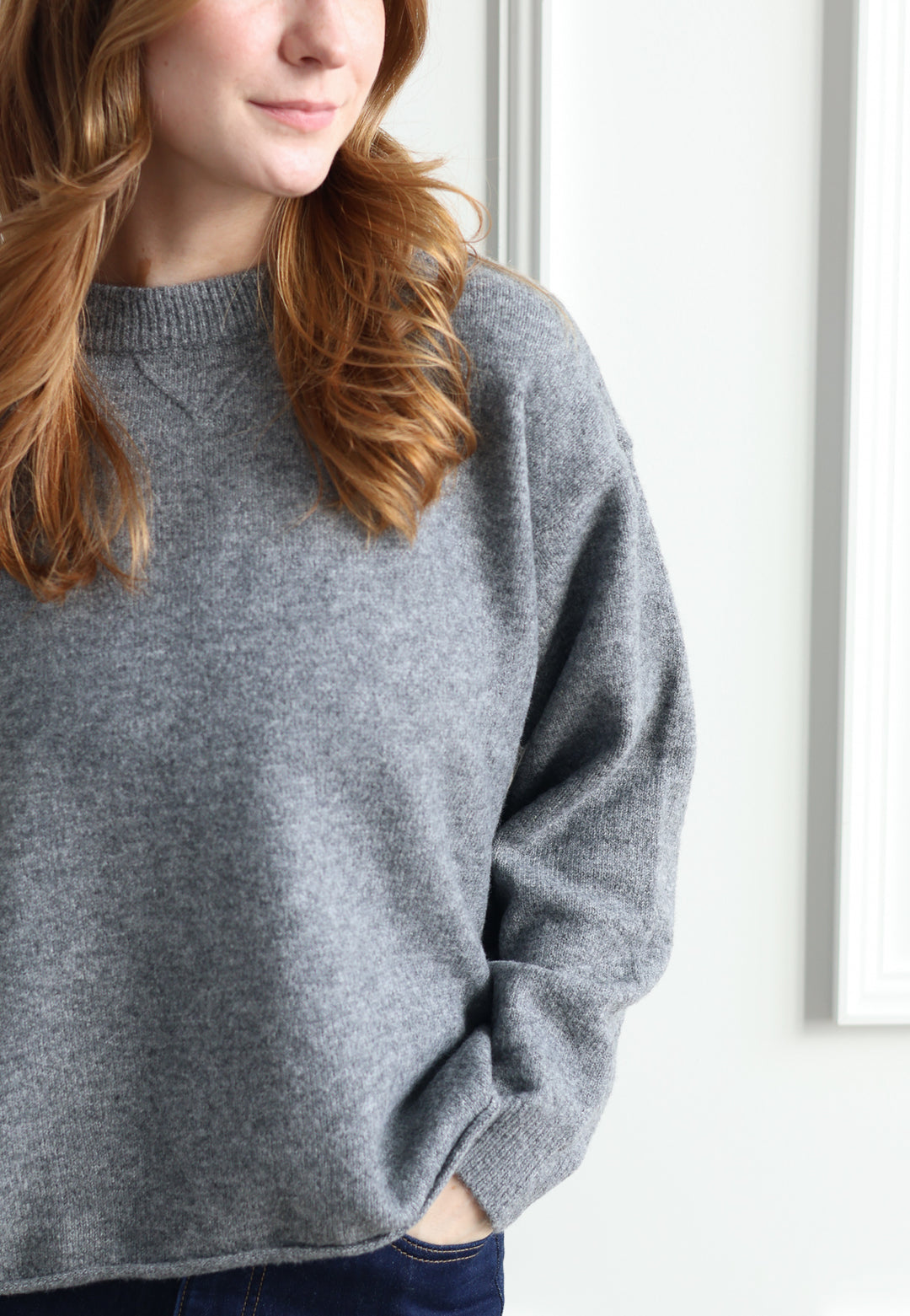 Vero Moda | Boom Rolled Hem Knit - Heather Grey