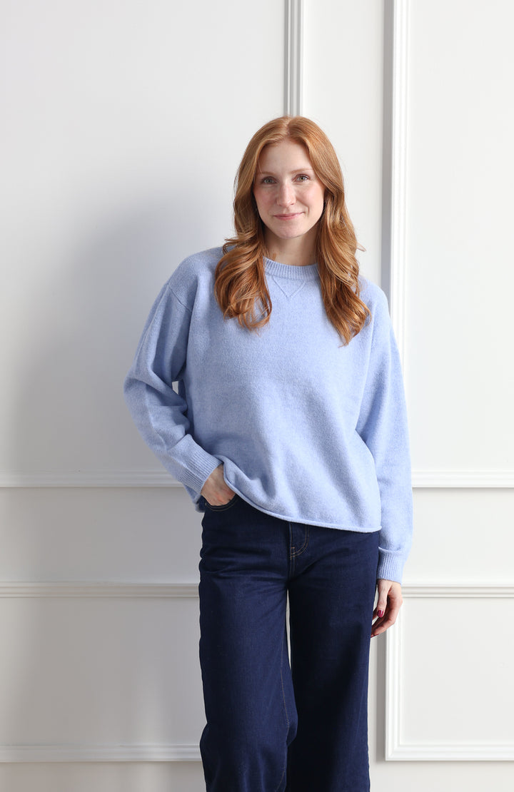 Vero Moda | Boom Rolled Hem Knit - Glacier Blue