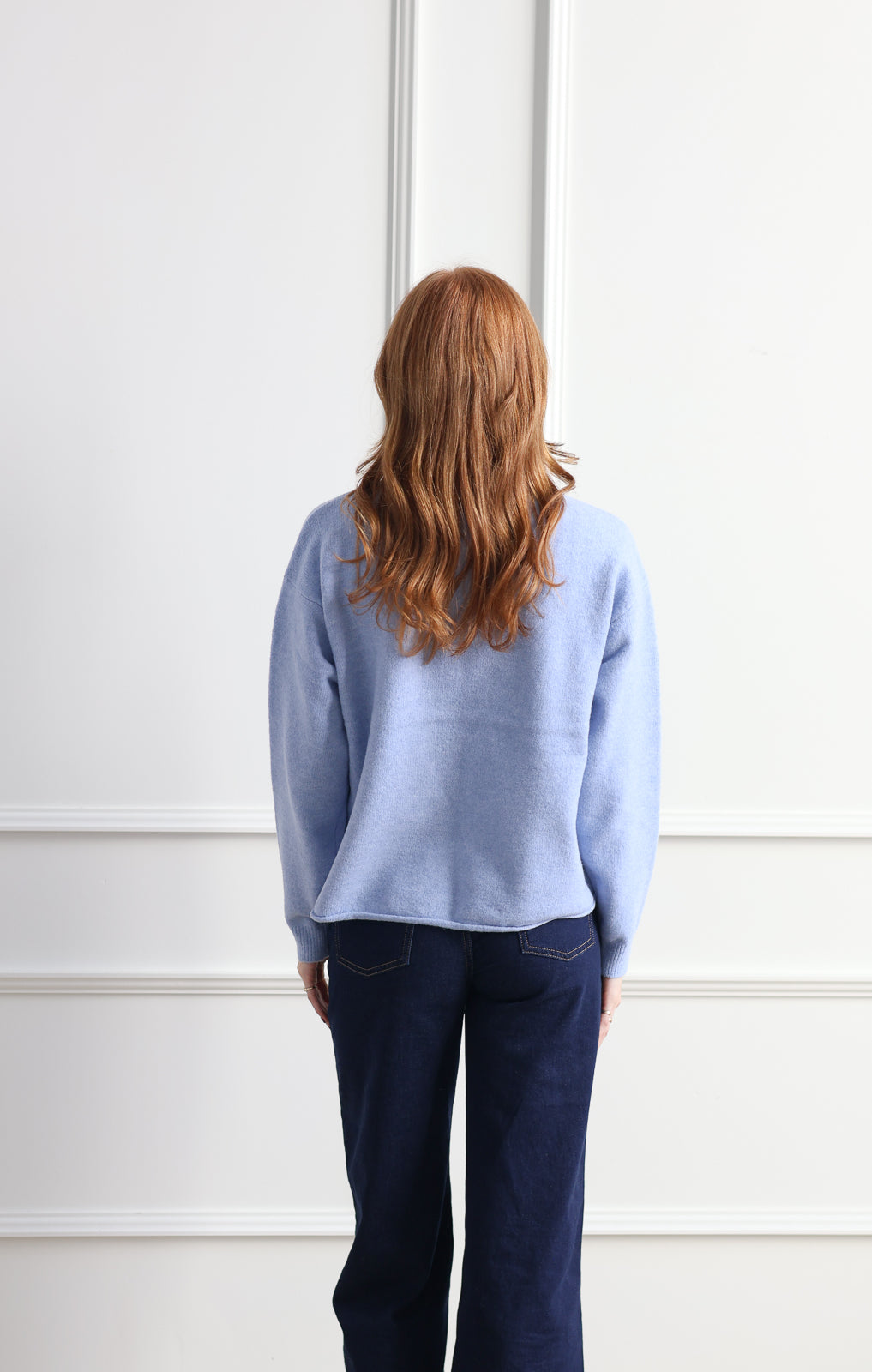 Vero Moda | Boom Rolled Hem Knit - Glacier Blue