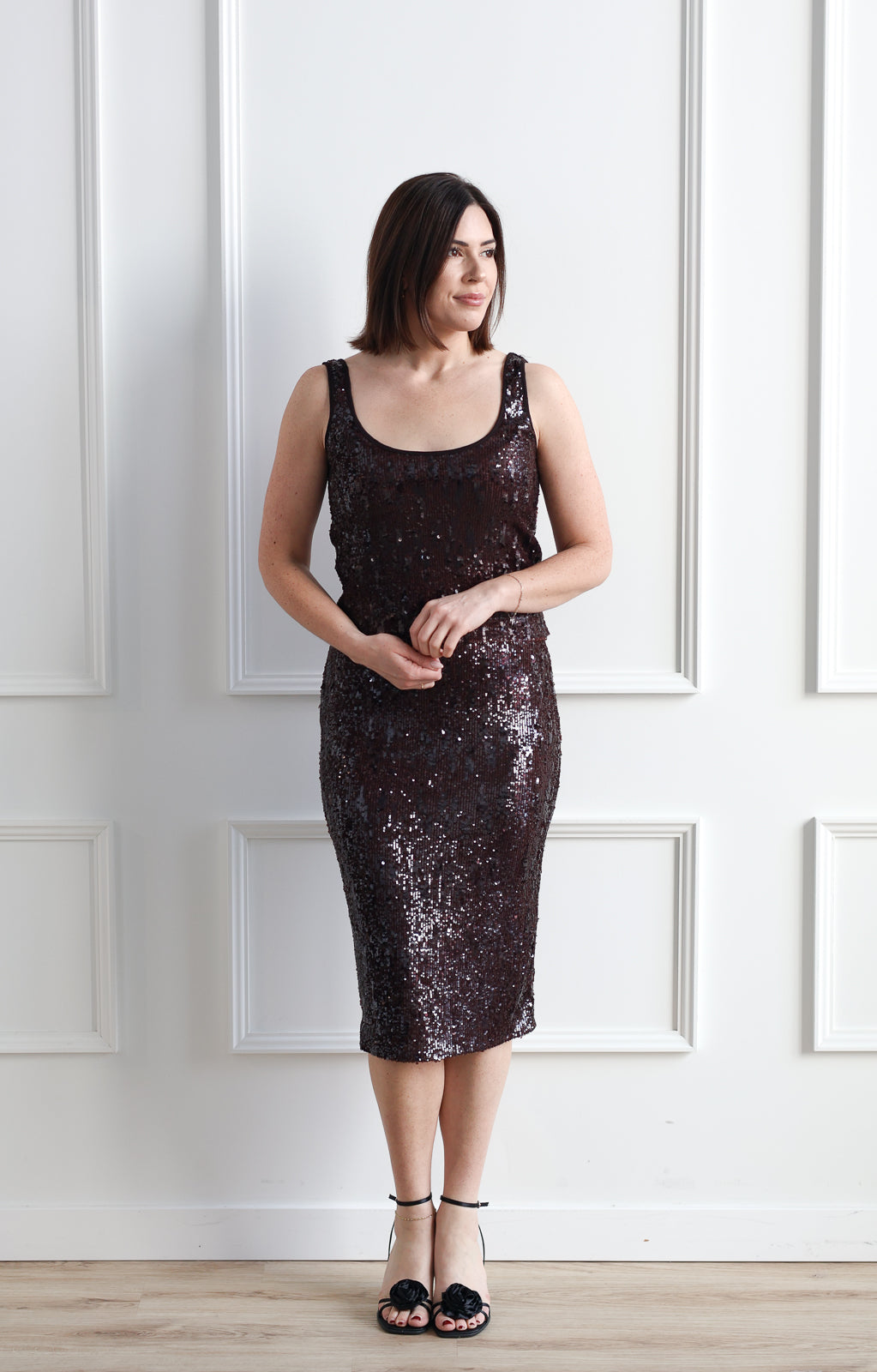 Mocha Sequin Skirt