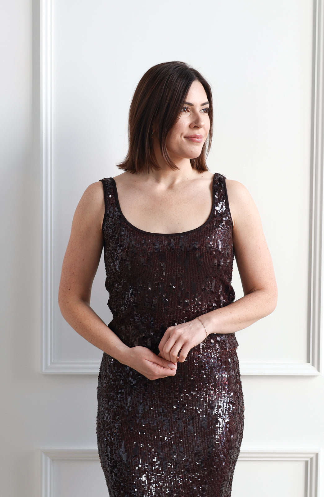 Mocha Sequin Tank