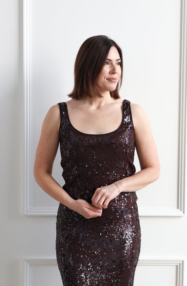 Mocha Sequin Tank