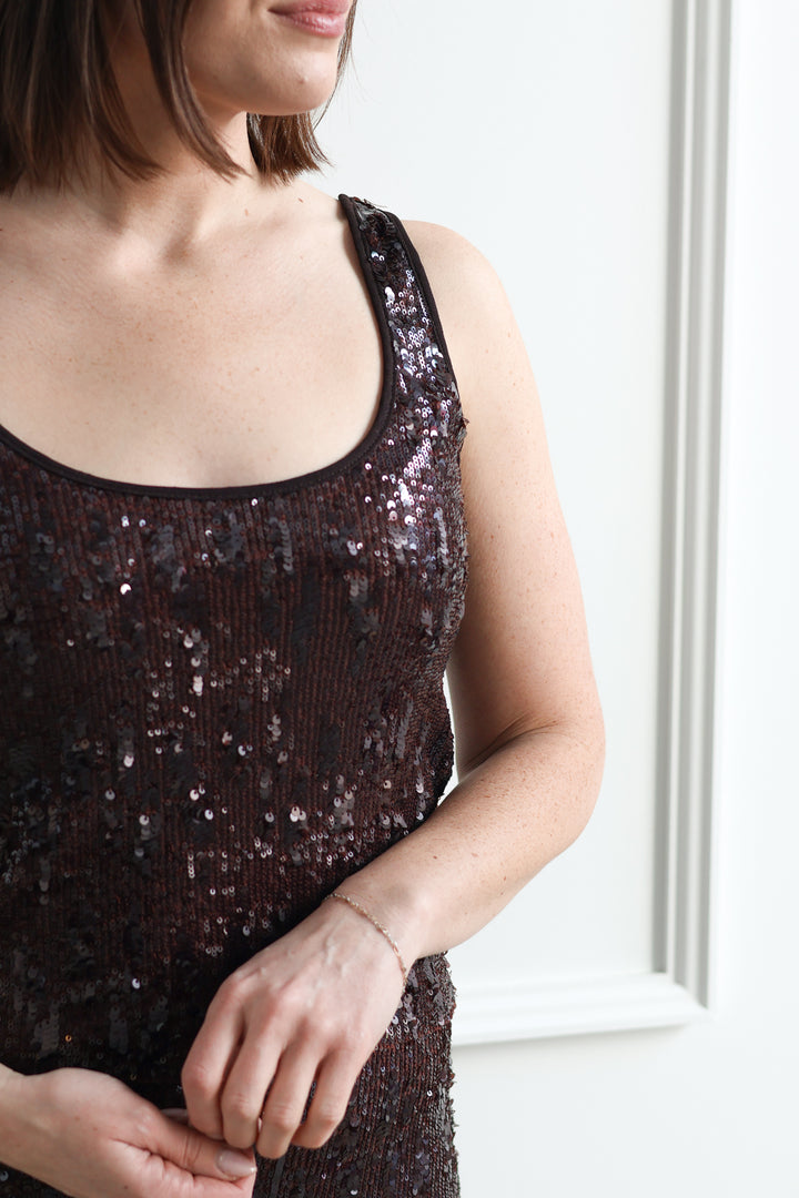 Mocha Sequin Tank