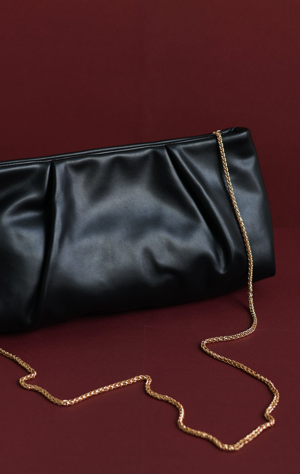 Franny Leather Clutch - Black