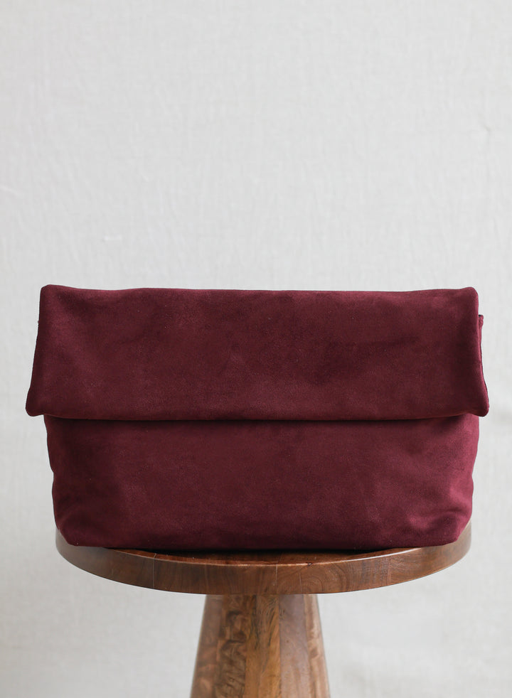 Zarae Suede Clutch - Port