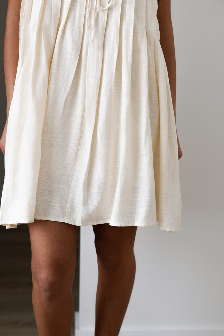 Pleated Shift Mini - Sand Stone