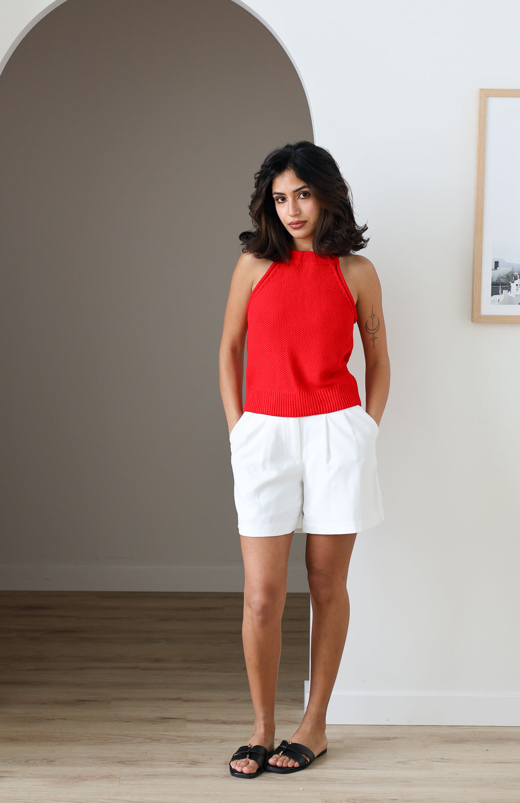 Rouge Halter Crochet Tank