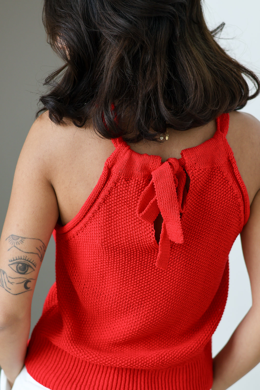 Rouge Halter Crochet Tank