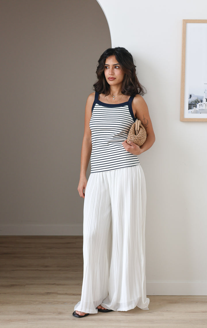 Navy Stripe Ribbed Tank